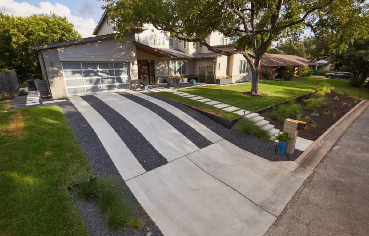 Modern concrete driveway installation in Hacienda Heights